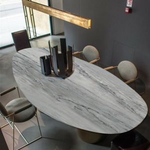 Grigio Calacatta Ellipse Office Table