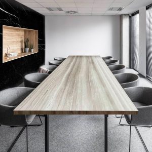 Silver Grey Rectangle Office Table