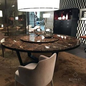Dark Emperador Round Dining Table