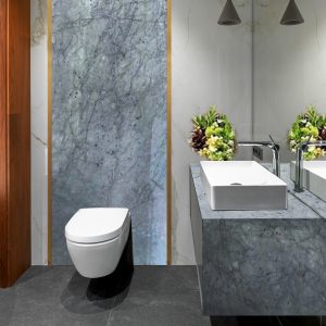 White Carrara Vanity Top & Wall