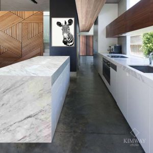 Volakas White Kitchen & Island